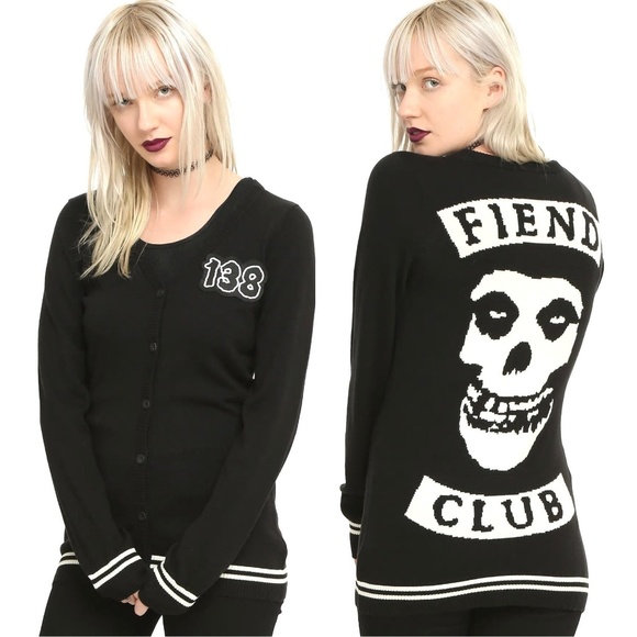 M Hot Topic Misfits Fiend Club Cardigan 